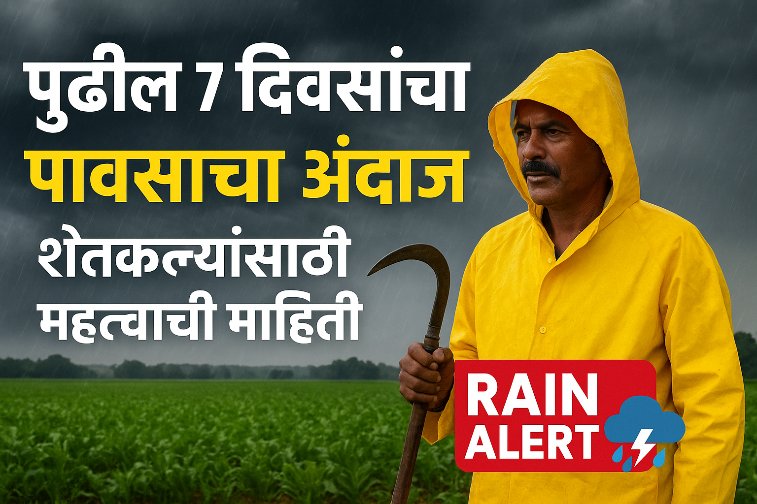 पुढील ७ दिवसांचा पावसाचा अंदाज | शेतकऱ्यांसाठी महत्वाची माहिती (Rain Forecast for Next 7 Days in Maharashtra)
