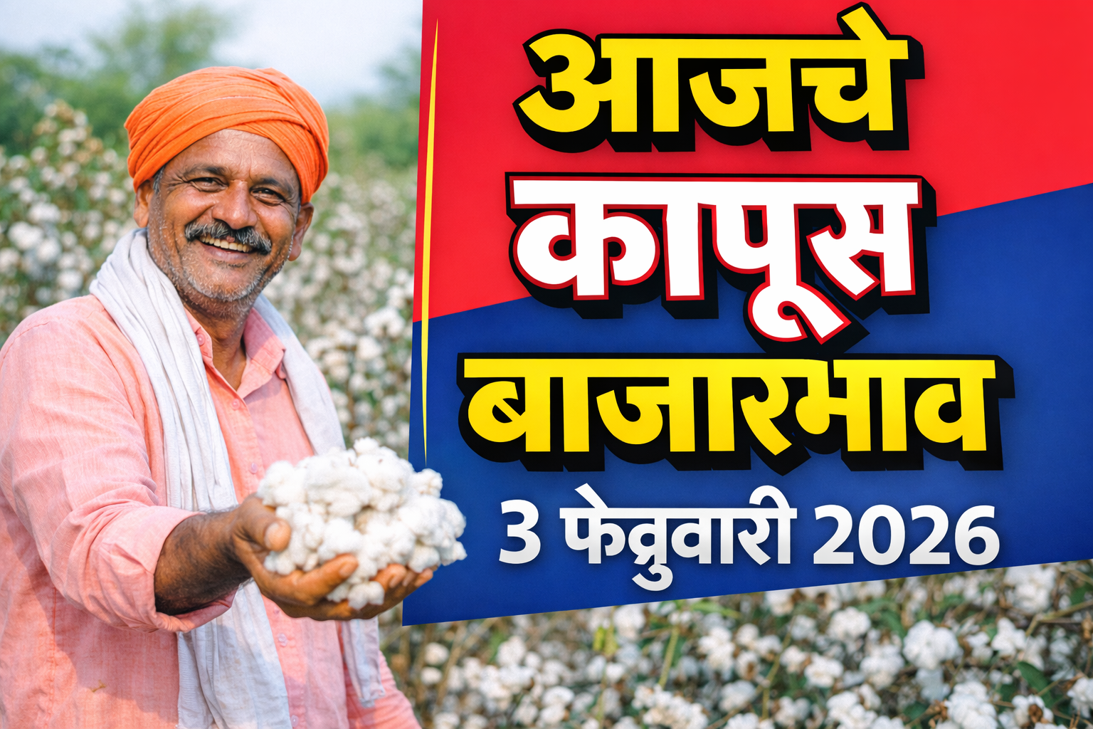 आजचे कापूस बाजारभाव – 3 फेब्रुवारी 2026